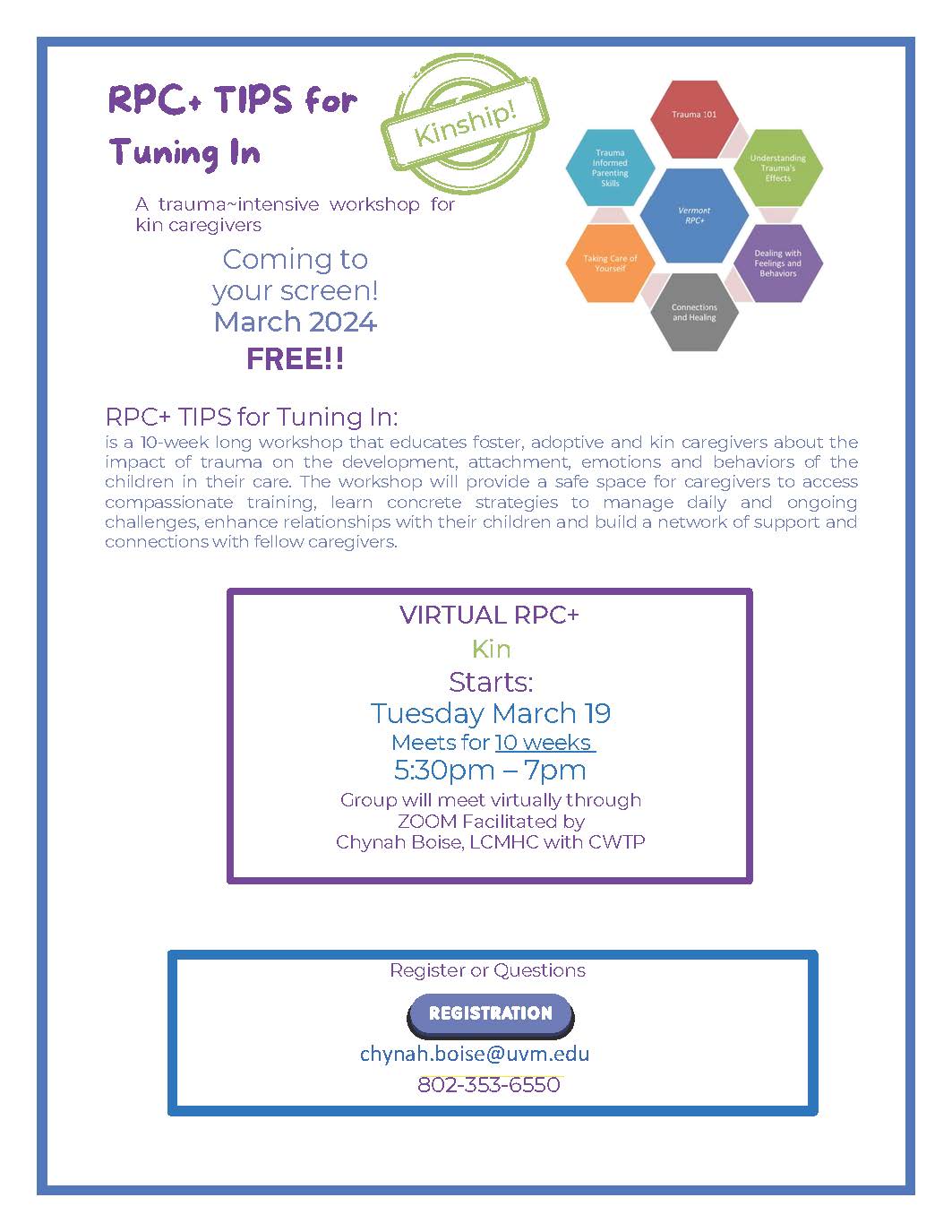 Register now for RPC+ for Kinship Families Vermont Consortium for Adoption & Guardianship